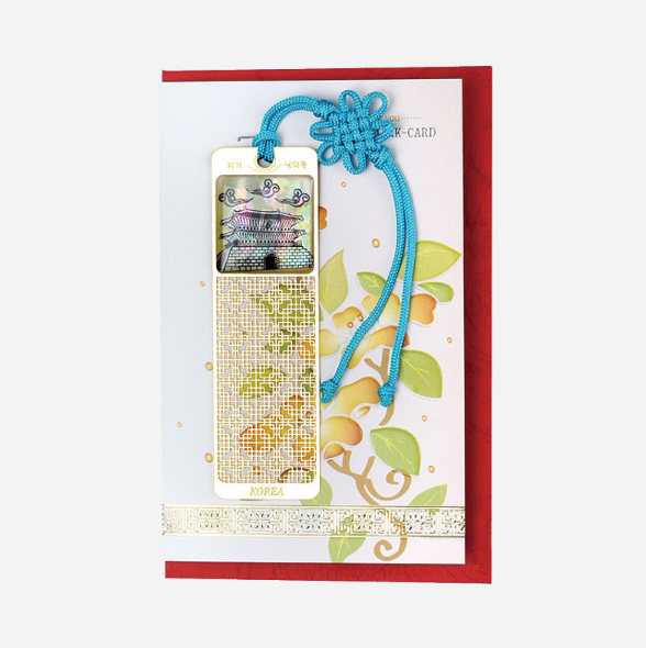 Mother-of-Pearl Bookmark (Namdaemun & Peony Fan Designs)