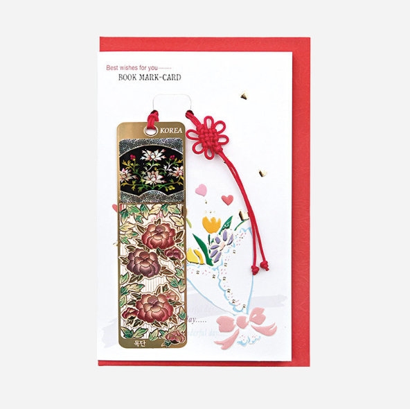 Mother-of-Pearl Bookmark (Namdaemun & Peony Fan Designs)