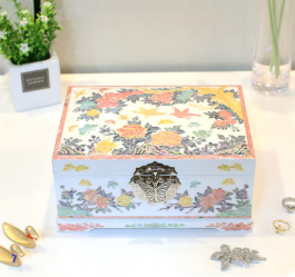 [Handcrafted by Artisan] 2-Tier Mother-of-Pearl Jewelry Box (Various Designs, Colors, and Sizes)