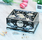 [Handcrafted by Artisan] 2-Tier Mother-of-Pearl Jewelry Box (Various Designs, Colors, and Sizes)