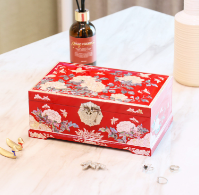 [Handcrafted by Artisan] 2-Tier Mother-of-Pearl Jewelry Box (Various Designs, Colors, and Sizes)
