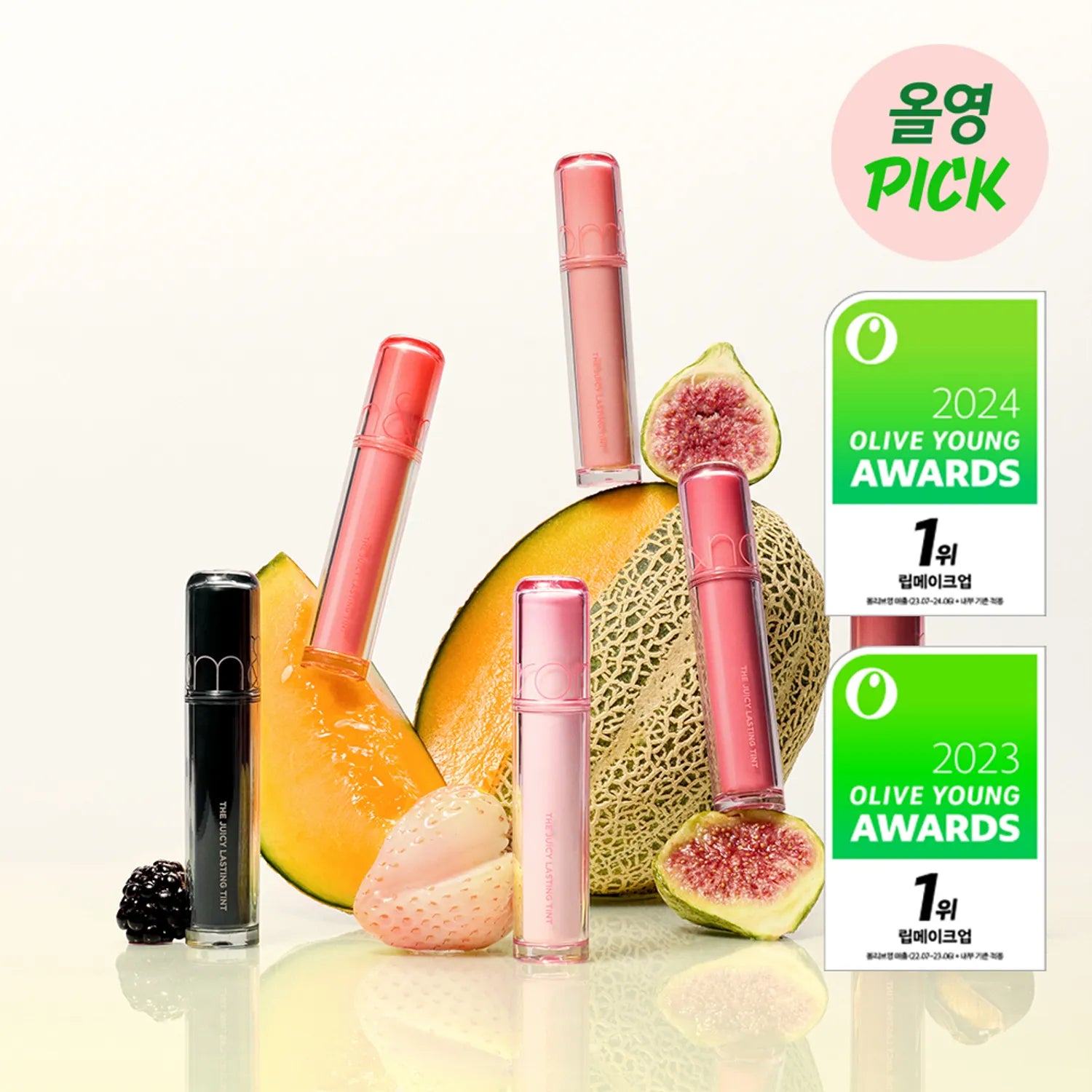 [30 SHADES/SINGLE] [rom&nd] Juicy Lasting Tint 5.5 g (Glossy, Juicy Color with Lip Care Benefits)