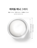 LensMe AIDU Mini Gray 1-Day Contacts (30 pcs, 12.7 mm Graphic DIA, Daily Silicone Hydrogel)