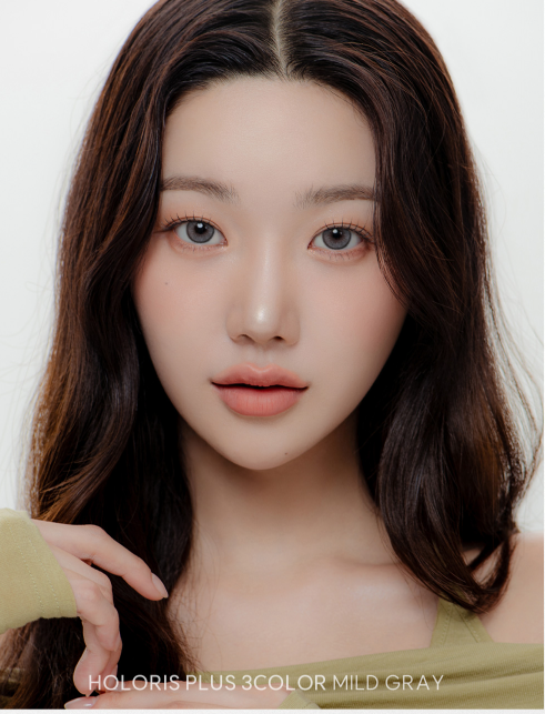 LensMe Holoris Plus 3-Color Mild Gray Monthly Contacts (2 pcs, 13.5 mm Graphic DIA, 1-Month Silicone Hydrogel)