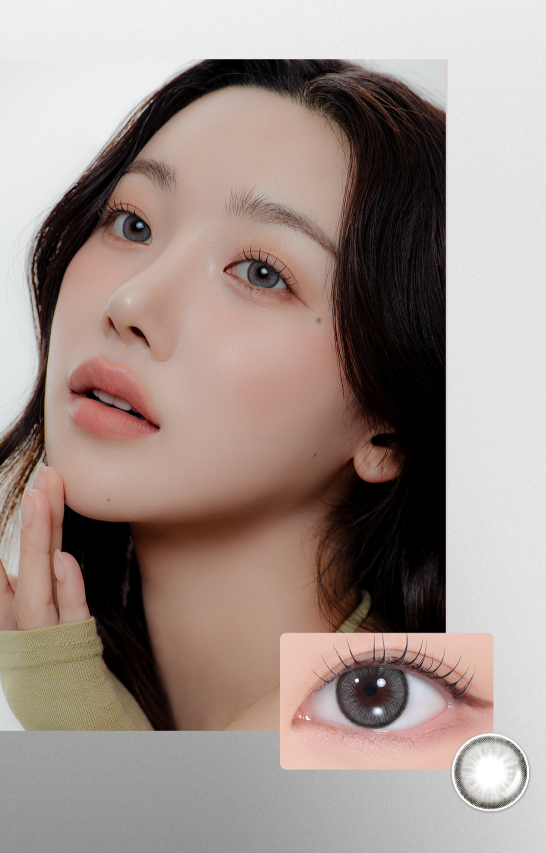 LensMe Holoris Plus 3-Color Mild Gray Monthly Contacts (2 pcs, 13.5 mm Graphic DIA, 1-Month Silicone Hydrogel)