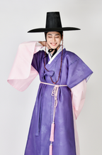 Seonbi Men’s Hanbok – Traditional Scholar Style in Purple & Pink