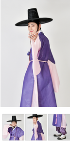 Seonbi Men’s Hanbok – Traditional Scholar Style in Purple & Pink