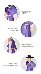 Seonbi Men’s Hanbok – Traditional Scholar Style in Purple & Pink