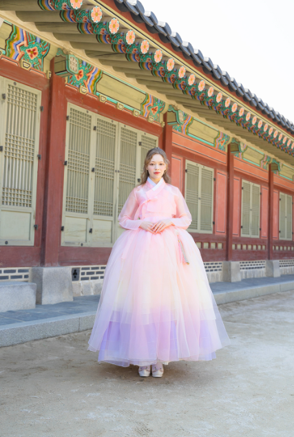 Fairy-Tale Hanbok Gown – Pastel Rainbow Elegance for Special Occasions