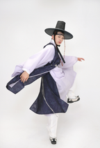 Drama-Inspired Men’s Hanbok – Noble Scholar Style in Navy