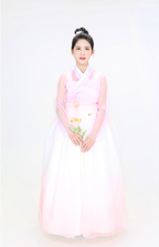 Romantic Pink Hanbok Dress – Dreamy Gradient Elegance for Women
