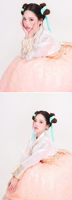 Peach Glow Hanbok Dress – Youthful Elegance with a Modern Charm