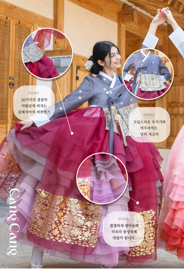 Imperial Elegance Hanbok – Royal Red & Pink Layers with Golden Accents