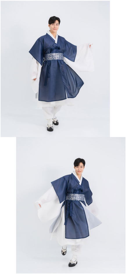 Noble Blue Hanbok for Men – Classic Strength with Modern Grace
