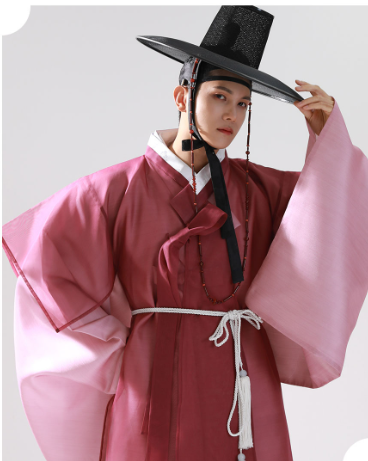 Heritage Rose Hanbok for Men – Bold Pink Seonbi Style