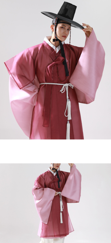Heritage Rose Hanbok for Men – Bold Pink Seonbi Style