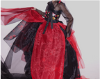 Crimson Shadow Hanbok Dress – Bold Black & Red Dramatic Elegance