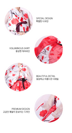 Scarlet Blossom Hanbok Dress – Vibrant Red Elegance with Floral Design