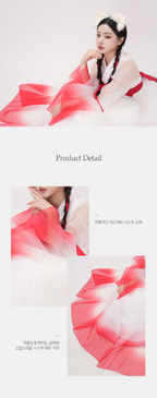Fox Spirit Hanbok Dress – Enchanted White & Red Fantasy Style