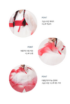 Fox Spirit Hanbok Dress – Enchanted White & Red Fantasy Style