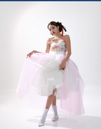 Blossom Breeze Hanbok Dress – Playful Short Style with Pastel Elegance