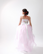 Blossom Breeze Hanbok Dress – Playful Short Style with Pastel Elegance