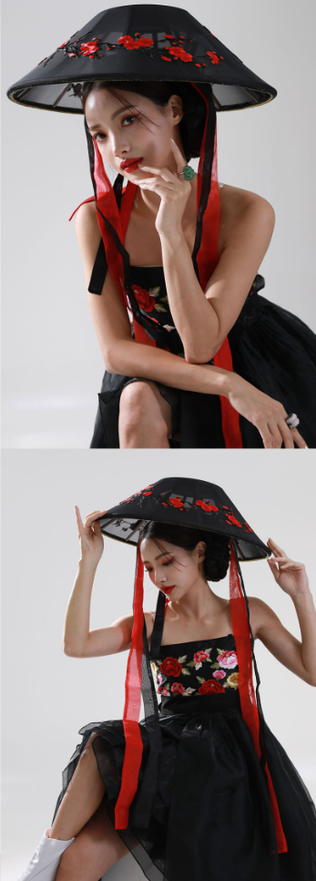 Obsidian Grace Hanbok Dress – Modern Black Sheer Elegance