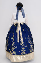 Golden Blossom Embroidery Hanbok – Royal Red & Blue Collection