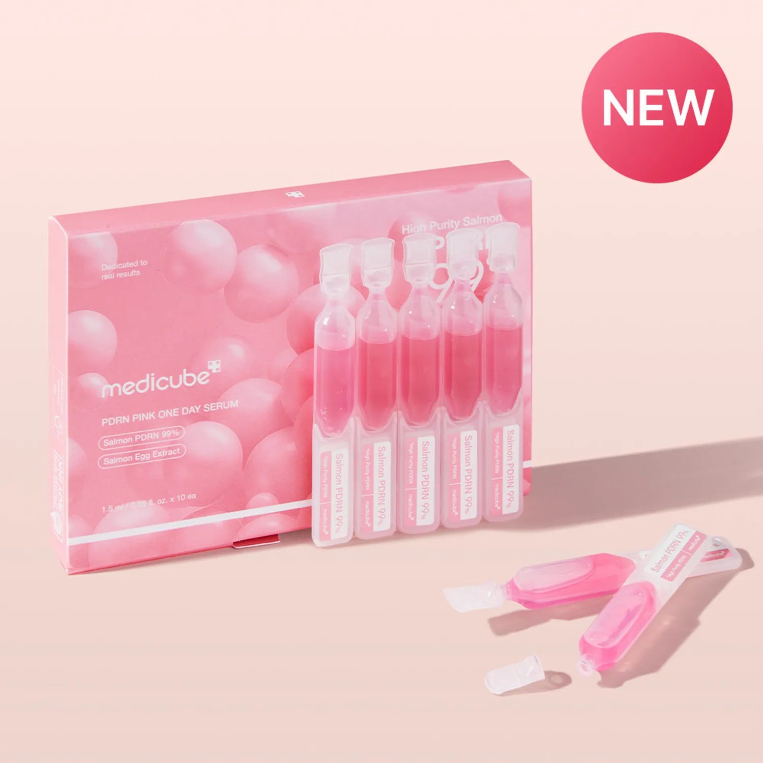 [Medicube] PDRN Pink One Day Serum (1.5 ml × 10 ea) (Instant Brightening & Hydration Ampoule Set)