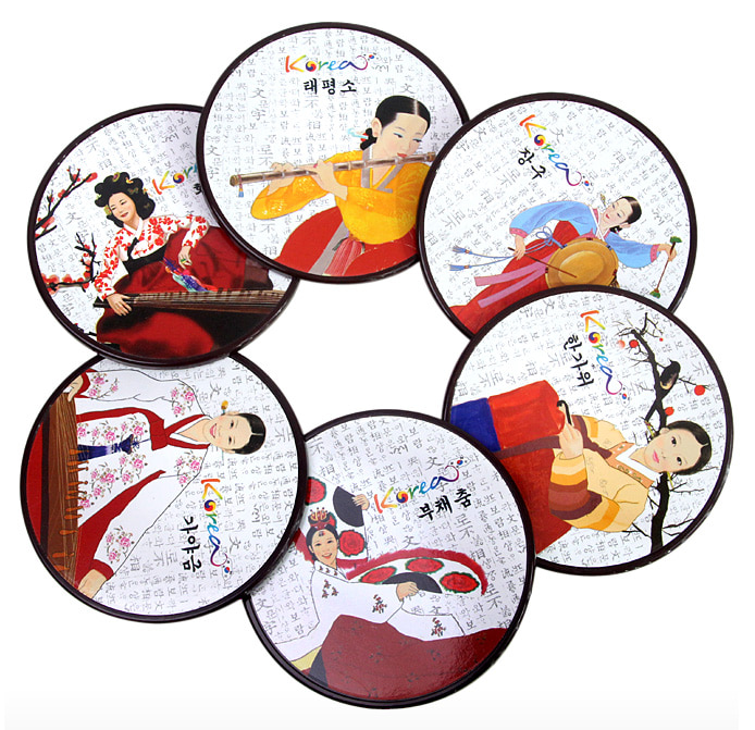 Korean Beauty Painting Coaster Set (Miindo Design) _ 6pc