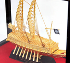 24K Gold-Plated Turtle Ship Model with Paulownia Wood Case