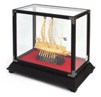 24K Gold-Plated Turtle Ship Model with Paulownia Wood Case