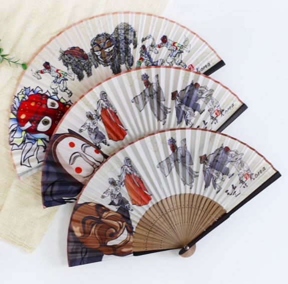 Traditional Silk Folding Fan – Talchum Designs (Bongsan, Bune, Yangban)
