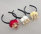 Big Pearl Flower Cubic Baessi Daenggi Headband (Choose 1 from 3 Colors)
