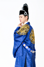 Royal Dragon Robe – Blue Gwanryongpo (Traditional Korean Hanbok for Men)