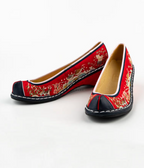 Sipjangsaeng Embroidered Flower Shoes (Heel Height: 1cm or 5cm)