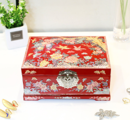 [Handcrafted by Artisan] 2-Tier Mother-of-Pearl Jewelry Box (Various Designs, Colors, and Sizes)
