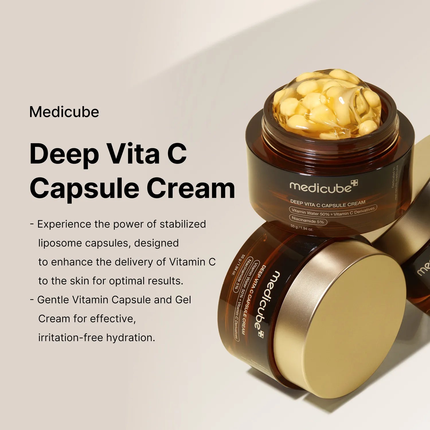 [Medicube] Deep Vita C Capsule Cream 55 g (Brightening Dual-Texture Vitamin C Moisturizer)
