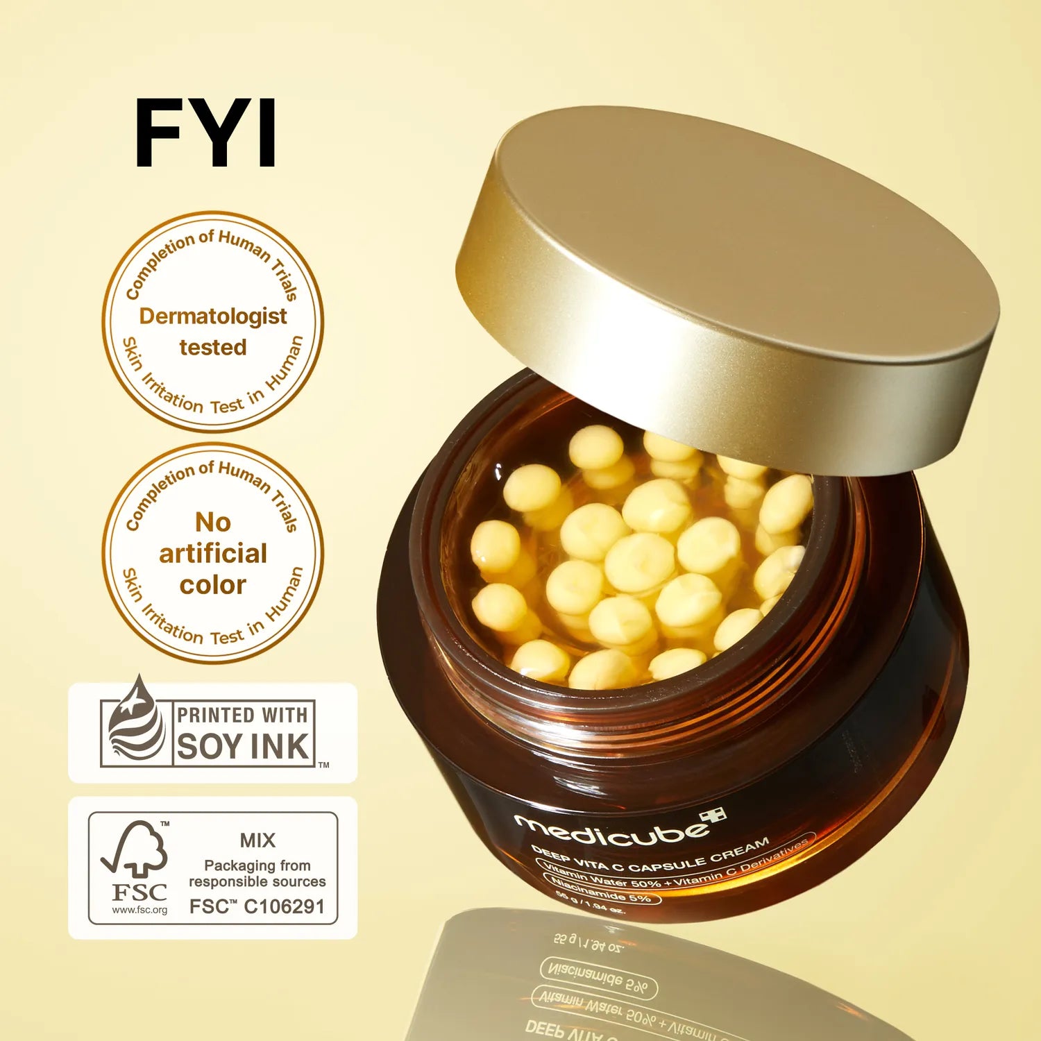 [Medicube] Deep Vita C Capsule Cream 55 g (Brightening Dual-Texture Vitamin C Moisturizer)