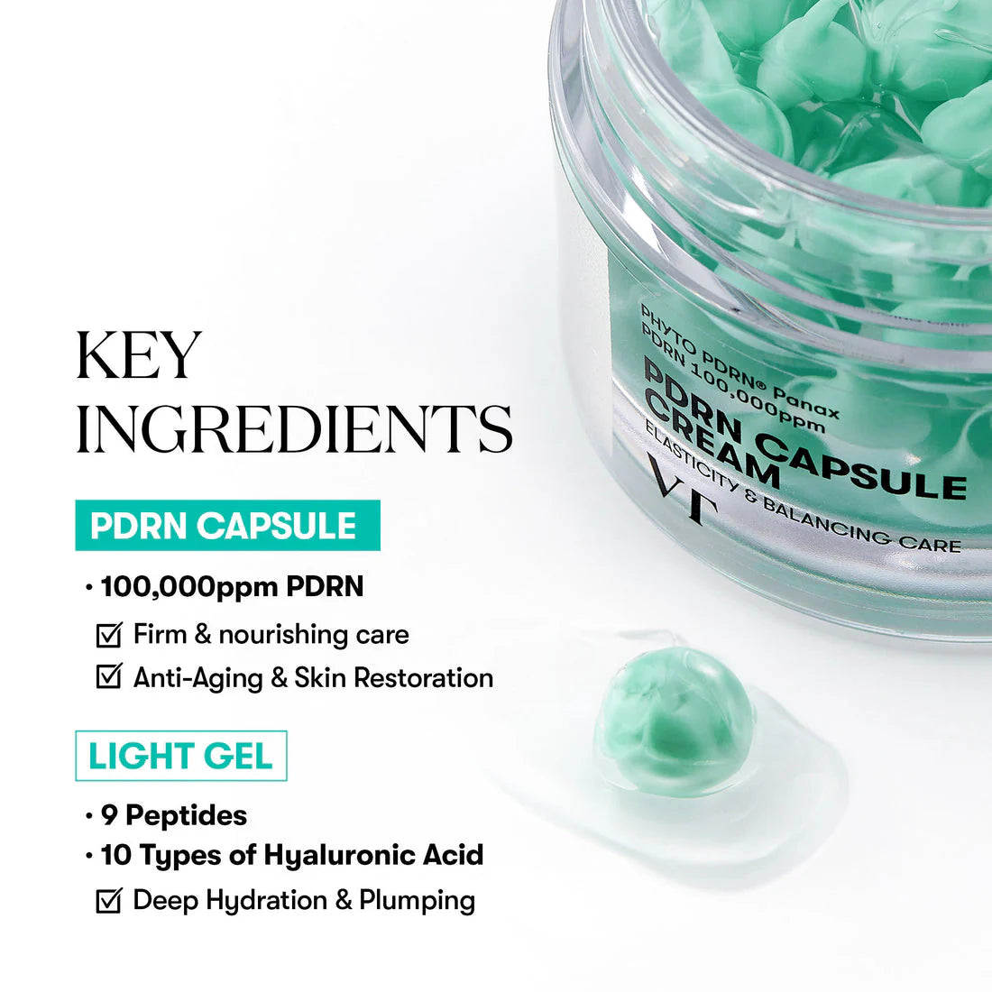 [VT Cosmetics] PDRN Capsule Cream 100 (50 ml) — Gel-Cream with 100,000 ppm PDRN